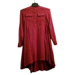 Holding Horses Anthropologie Red Harper High Low Lined Dress Women's Size 0